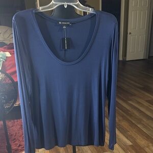 INC International Concepts Deep Blue Long Sleeve Top